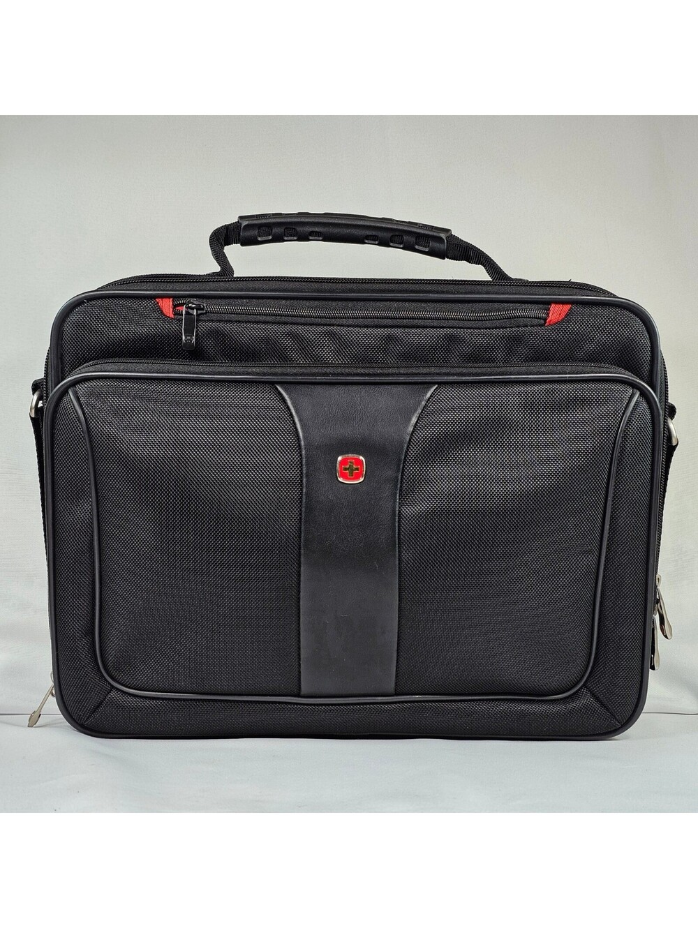 Wenger Swiss Army Laptop Briefcase Black Ballistic Nylon Messenger Bag Business